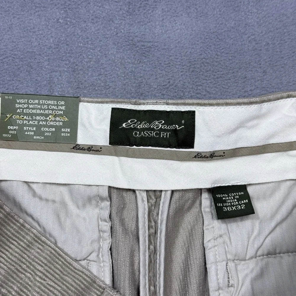 Eddie Bauer Pants Mens 36x32 Corduroy Heavy Twill Classic Fit Dadcore NEW